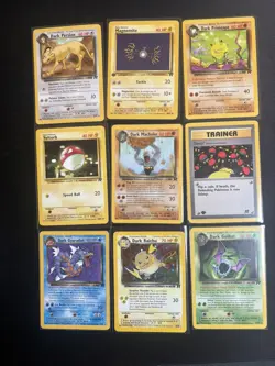 Pokemon 9 Card Lot Raichu Holo, 1st ed Team Rocket, Gyrados, Dark Golbat, Sleep - Image 1