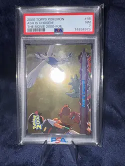 2000 Topps Pokemon the Movie 2000 Ash Is Chosen! Foil PSA 7 - Image 1