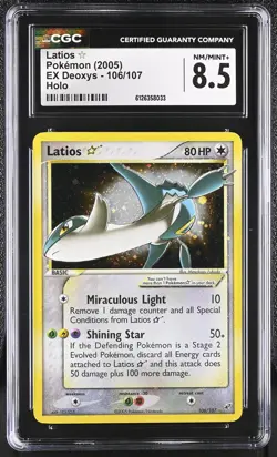 CGC 8.5 Latios Gold Star 2005 EX Deoxys 106/107 Holo Pokemon Card - Image 1