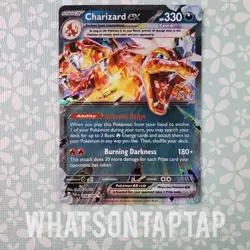 Pokemon Card Charizard Ex 054/091 Ultra Rare Scarlet Violet Paldean Fates LP - Image 1