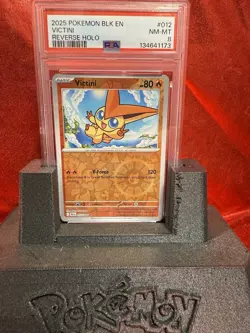 2025 Pokemon Black Bolt Victini #012 Reverse Holo PSA 8 – Promo Rare - Image 3