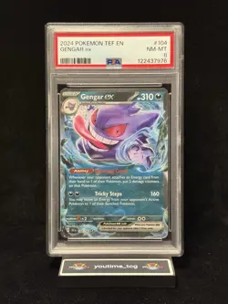 2024 Pokemon Tef EN-Temporal Forces Gengar EX #104 PSA 8 - Image 1