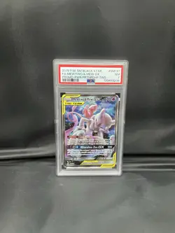 2019 Pokemon SM Black Star Promo Mewtwo & Mew GX Fa Partner Tins PSA 7 #SM191 - Image 4