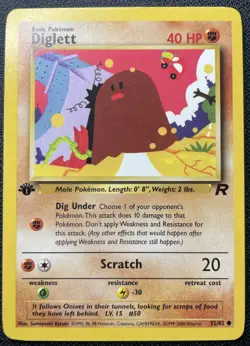 Pokemon Diglett 52/82 1st Edition Team Rocket Common LP / MP - Image 1