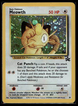 1998 Pokemon Black Star Promo Lot Meowth 10 Holo Team Rocket's Meowth 18 - LP-MP - Image 2