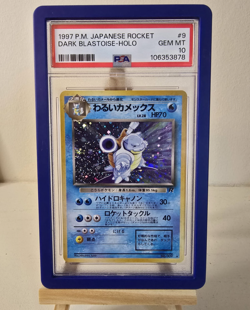 Dark Blastoise Holo #9 1997 Pokemon Japanese Rocket GEM MINT PSA 10 Double Swirl - Image 1