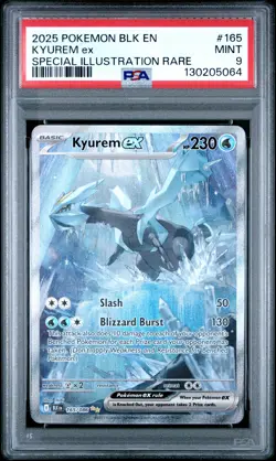 2025 POKEMON BLK EN-BLACK BOLT SPECIAL ILLUSTRATION RARE #165 KYUREM EX PSA 9 - Image 1
