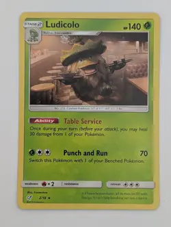 2019 Pokemon Detective Pikachu RARE HOLO Ludicolo #2/18 R HOLO - Image 1
