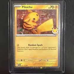 Pokemon TCG Pikachu 051/162 Stamped 2026 Pokemon Day 30 Promo NM - Image 1