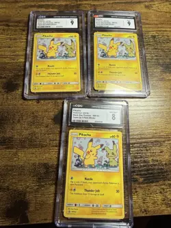 CGC Pokemon TCG Pikachu SM162 Sm Black Star Team Up Promo Holo Lot #8 - Image 1