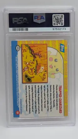 1999 Pokemon Topps Movie Ed Pikachu's Vacation Trapped Charizard Foil #51 PSA 7! - Image 2