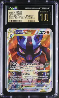 CGC 10 Pristine Lucario Vstar Swsh291 Crown Zenith Elite Trainer Box Pokemon - Image 1