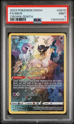 Pokemon Crown Zenith Galarian Gallery Mew GG10 Ultra Rare Holo PSA 9 - Image 1