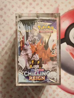 Chilling Reign Booster Box W/ Acrylic - Factory Sealed - Pokemon TCG SWSH 820650818462 - Image 2