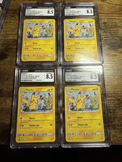 CGC Pokemon TCG Pikachu SM162 Sm Black Star Team Up Promo Holo Lot #6 - Image 1