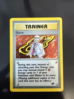 Pokemon TCG Blaine Trainer Gym Challenge Holo 17/132 - Image 1