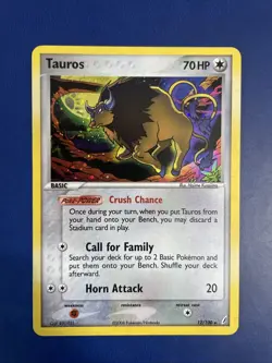 Pokemon Tauros 12/100 Crystal Guardians Holo Rare 2006 NM - Image 1