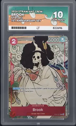 Brook ST01-011 - 1st Anniversary Set Bandai Promo One Piece ACE 10 Graded Card - Image 1