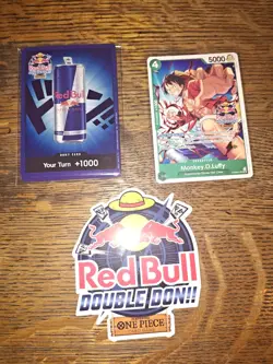 Red Bull x One Piece – Double Don!! Set (10 Foil Red Bull Don + Luffy Promo) - Image 1