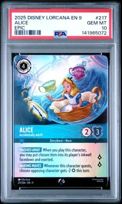 Disney Lorcana Alice Accidentally Adrift Fabled 217/204 Epic PSA 10 Pop 13 - Image 1