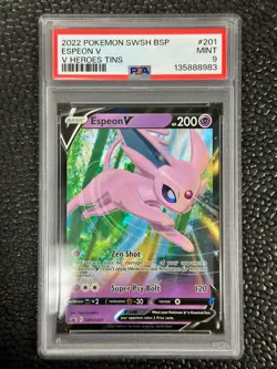 Espeon V SWSH201 SWSH: Sword & Shield Promo Cards Holo PSA 9 - Image 1