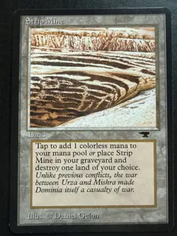 Magic the Gathering Antiquities Strip Mine No Horizon Land Card - Image 1