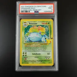 PSA 9 Venusaur 15/102 Pokemon Celebrations Classic Collection Holo Graded Card - Image 1