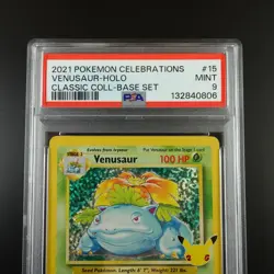 PSA 9 Venusaur 15/102 Pokemon Celebrations Classic Collection Holo Graded Card - Image 2