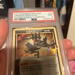 2021 POKEMON SWSH BLACK STAR PROMO #144 GRENINJA-GOLD STAR PSA 9 - Image 3