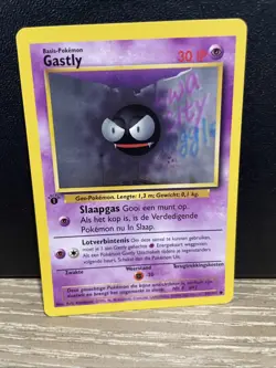 Gastly 50/102 1st Edition Base Set NM DUTCH Pokemon Free Ship - Image 1