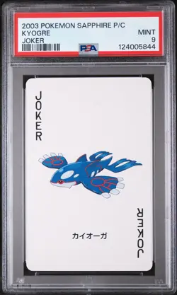 2003 POKEMON SAPPHIRE VERSION PLAYING CARDS JOKER KYOGRE PSA 9 - Image 1
