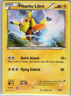 Pikachu Libre 30/30 Holo XY Trainer Kit - Pokemon Card - LP - Image 1
