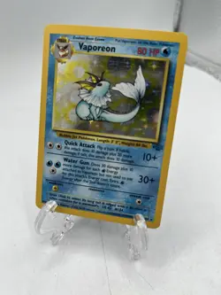 Original Pokemon Card Vaporeon 12/64 Rare * Holo Basic Jungle Set Stage 1 EX/LP - Image 1