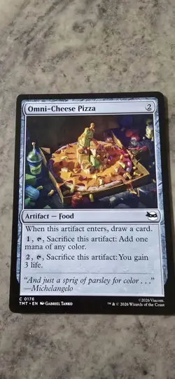 Omni-Cheese Pizza Teenage Mutant Ninja Turtles Regular Artifact MTG NM - Image 1