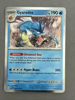 Pokemon TCG * Scarlet & Violet 151 * 130/165 Gyarados Rare * HOLO * NM - Image 1