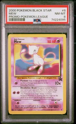 Mew 08/53 Pokemon 2000 Wotc Black Star Promo Pokemon League PSA 8 NM-MT #8 - Image 1