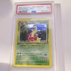 Pokemon Meganium 11/111 Neo Genesis 1st Edition Holo Rare PSA 7 Pokemon TCG - Image 1