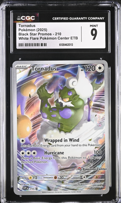 Tornadus Pokemon Center Stamp Promo White Flare ETB SVP EN 210 CGC 9 Mint - Image 1