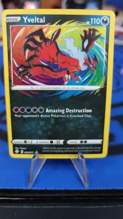 Yveltal AMAZING RARE HOLO 046/072 Shining Fates Pokemon TCG Near Mint - Image 1