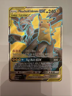 Pokemon Pikachu & Zekrom GX Full Art Ultra Rare Holo Team Up 162/181 - Image 1