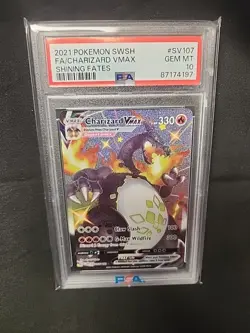 2021 Pokemon Swsh FA/Charizard VMax Shining Fates #SV107 PSA 10 GEM MT - Image 1