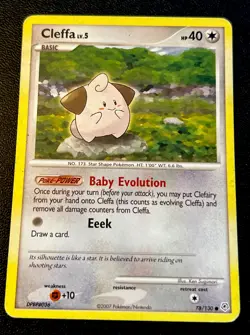 Cleffa 78/130 MP Vintage Diamond & Pearl Adorable Baby Pokemon Card! - Image 1