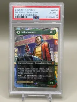 2025 MTG Marvel Miles Morales Ultimate Spider-Man Scene Borderless PSA 10 Gem - Image 1