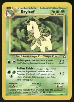 Pokemon Tcg Bayleef #28 Pokemon Neo Genesis LP - Image 1