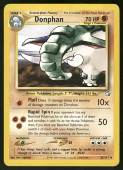 Pokemon Tcg Donphan #21 Pokemon Neo Genesis LP - Image 1