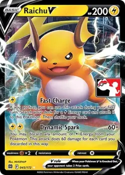 1x Raichu V (#045/172) - Holofoil NM Eng Pokemon - Prize Pack Series - Image 1