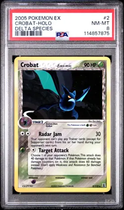 2005 POKEMON EX DELTA SPECIES CROBAT #2 HOLO PSA 8 NM #114857875 - Image 1