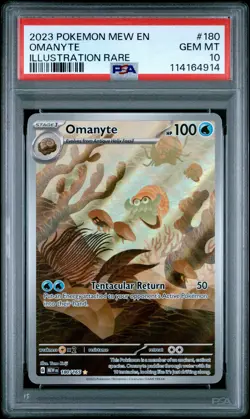 2023 POKEMON MEW EN-151 ILLUSTRATION RARE #180 OMANYTE PSA 10 - Image 1