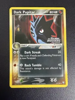Pokemon TCG Dark Pupitar EX Team Rocket Returns 41 Reverse Holo Uncommon NM/LP - Image 1