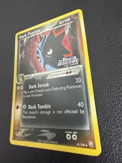 Pokemon TCG Dark Pupitar EX Team Rocket Returns 41 Reverse Holo Uncommon NM/LP - Image 2